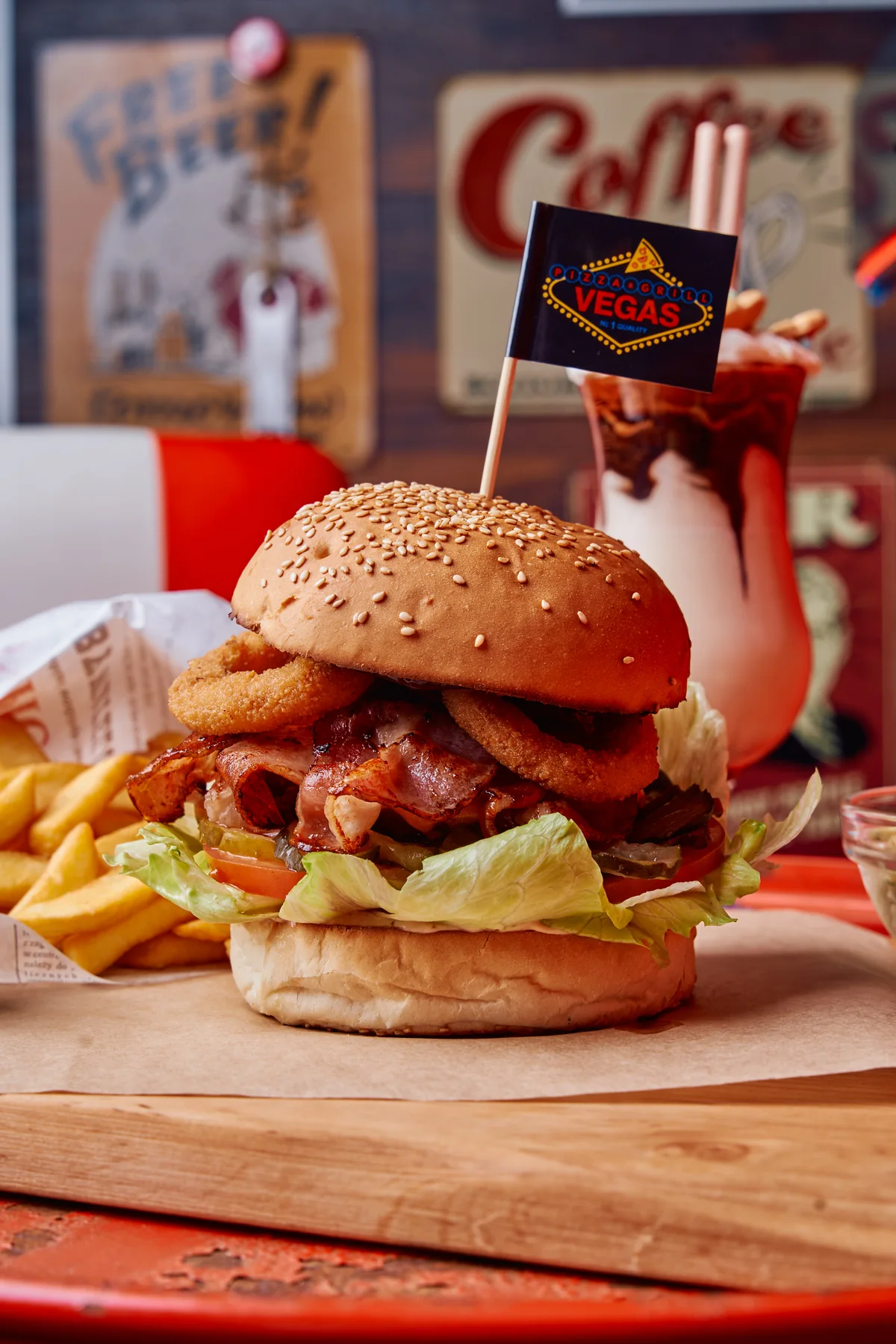 Fotografia burgera w restauracji